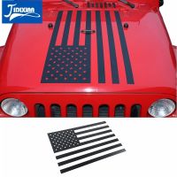 JIDIXIAN รถ Body Hood เครื่องยนต์ USA ธงตกแต่งสติกเกอร์รูปลอกสำหรับ Jeep Wrangler TJ JK JL JT 1997-2022อุปกรณ์เสริมภายนอก