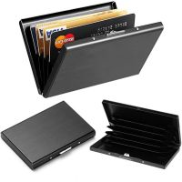 Dompet kartu kredit penghalang RFID pria 1 Buah dompet tipis logam aluminium dompet uang Anti pemindaian pemegang kartu kredit dompet kecil Pria