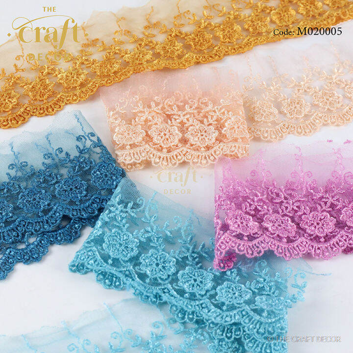 The Craft Decor 7cm Width Border Nylon Lace Trim Jual Meter Lace Mewah Border Lace Bunga