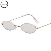 Oval Sunglasses Men Women Retro Metal Frame Yellow Red Vintage Tiny Round