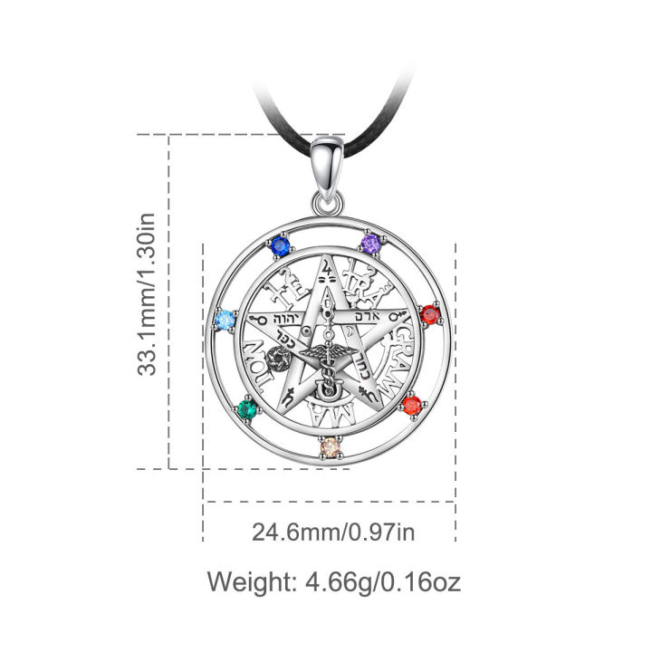7สี-chakra-tetragramaton-สร้อยคอ-eudora-925เงินสเตอร์ลิง-pentagram-amulet-จี้-guardian-star-ผู้ชายผู้หญิงเครื่องประดับ
