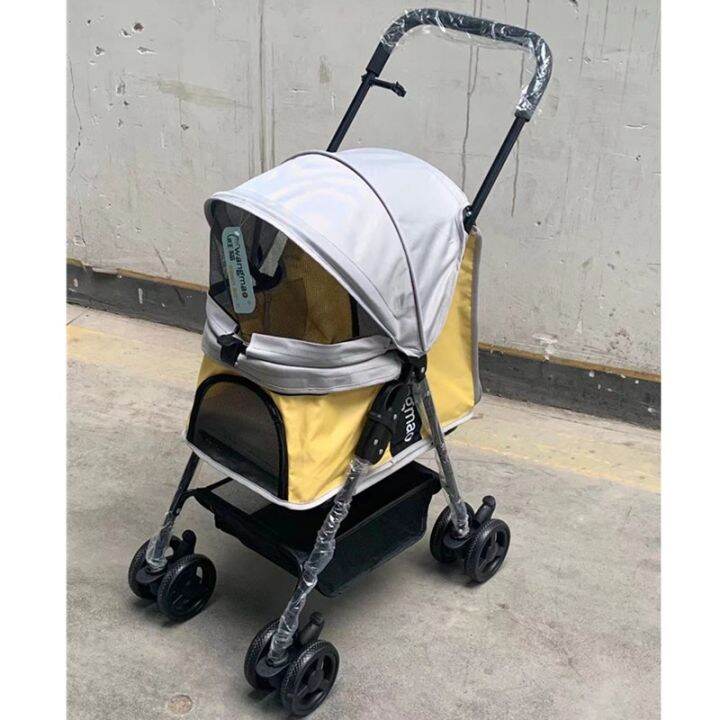 Pet Stroller Pet Carrier 4Wheel Folding Trolley Case for Dogs Cats