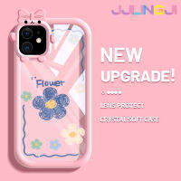 Jlingji เคสสำหรับ iPhone 11 11 Pro 11 Pro Max เคสแฟชั่นลายดอกไม้สดสีสันสดใสรูปมอนสเตอร์ตัวน้อยน่ารักนิ่มสำหรับเลนส์กันกระแทกแบบใสเคสมือถือฝาครอบความคิดสร้างสรรค์โปร่งใสเรียบง่ายป้องกันซิลิโคน