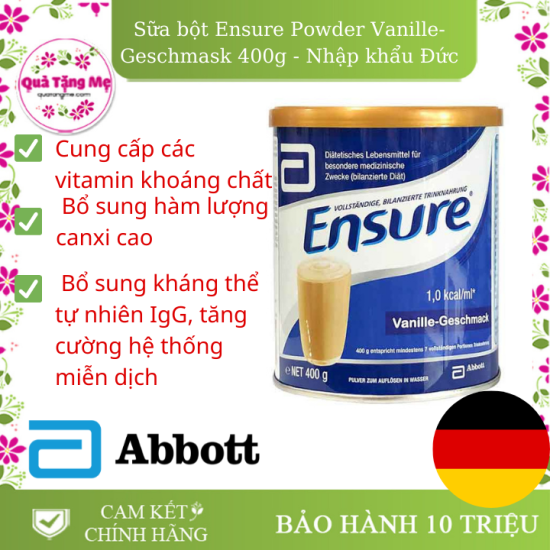 Sữa bột ensure powder vanille-geschmask 400g - nhập khẩu đức - ảnh sản phẩm 6