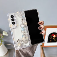 YIQIAN สําหรับ Samsung Galaxy Z Fold 5 5G Bling เคส สําหรับผู้หญิงสาว 3D Handmade Glitter Bling Sparkle Crystal Diamond Rhinestones Hard PC Phone เคส สําหรับ Z Fold 5 5g 2023