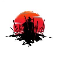 【cw】 Fashion Car Sticker Japanese Samurai Warrior Waterproof JDM PVC Decal for Skateboard Motorcycle Volkswagen Polo14cmx14cm