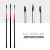 COSCELIA 3pc/Set Nail Acrylic Print Briush Set Nail Art Pen Kit UV Gel Brushes Nail Manicure Tool