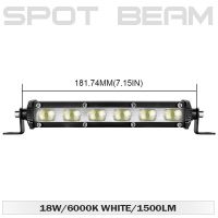 Ultra Slim 7 Inch 6D Lens Led Work Bar Light 4x4 Offroad For Jeep ATV SUV 4WD Motorcycle Flood Spot Beams Driving Lights 12V 24V