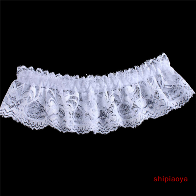 Shipiaoya ขาสายรัดลูกไม้ยืดหยุ่นเจ้าสาวสำหรับผู้หญิงอุปกรณ์งานปาร์ตี้แต่งงานหัวเข็มขัด