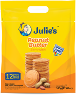 julies Peanut Butter Sandwich จูลี่ บิสกิต สอดไส้เนยถั่ว ห่อใหญ่ 360 กรัม