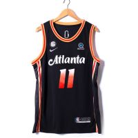 เสื้อกีฬาบาสเก็ตบอล ลายทีม nba Atlanta Hawks No.11 Young สีดํา 2023