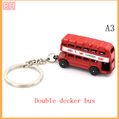 🔥🔥🔥Ranghe British Miniature ลอนดอนพวงกุญแจโมเดลของที่ระลึกพวงกุญแจ Red Bus Taxi