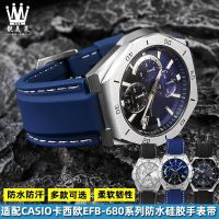 ✔♘EFB-680โอ๊คสำหรับ Casio Casio ผู้ชาย Tali Jam Tangan Silikon ECB-10YD สำหรับฟาร์มหัวใจในมหาสมุทร