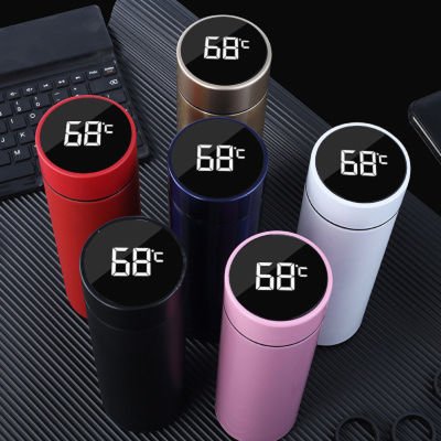 480ml Creative Smart LED Thermos Bottle Temperature Display Vacuum Flasks Stainless Steel Water Bottle Thermos Cup Custom Logo