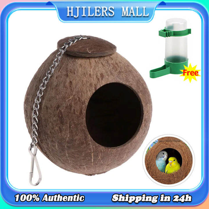 Coconut Shell Bird House Coconut Bird Nest Hut for Lovebirds Cockatiel
