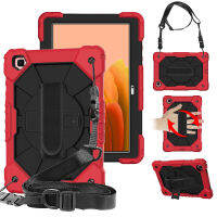 Applicable To Samsung Tab A7 T500 Colorful Silicone Shoulder Harness Protective Sleeve Pc Bracket Silicone T505 Drop-Resistant Back Case