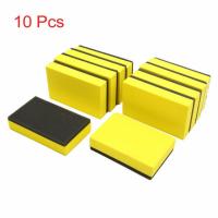 10/20Pcs EVA Sponge Glass Nano Coat Wax Car Ceramic Coating Applicator Pads Yellow 7.5x5x1.5cm Auto Waxing Polishing Accessories Adhesives Tape