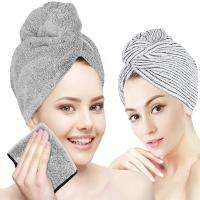 ถ่านไม้ไผ่ผ้าขนหนูผม Bath HEAD Turban Wrap Quick แห้ง Anti-Frizz ผ้าขนหนูสำหรับผมแห้งผู้หญิงหญิงห้องน้ำ-Cailine