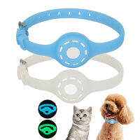 Locator Cover Luminous Collar Airtag ใช้สุนัขและแมว Universal Adjustable Anti-Loss Silicone Sleeve