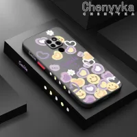 เคส Chenyyka สำหรับ Huawei Mate 20เมท20 Pro เคสขอบสี่เหลี่ยมด้านข้างแข็งลายการ์ตูนรูปหัวใจยิ้มมีน้ำค้างแข็งโปร่งใสหัวใจเคสนิ่มป้องกันกล้องปลอกซิลิโคนกันกระแทก