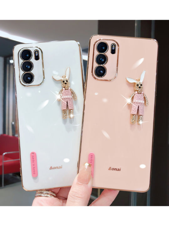 เคสโทรศัพท์สำหรับ-oppo-reno-6z-6-5กรัม3d-a16หรูหราเงางามกระต่ายเนื้อนิ่มฝาหลังเคสเคสกันกระแทกมือถือ