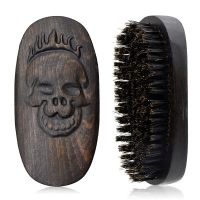 Barber Male god beard brush wooden handle natural bristles personalized facial scalp massage shaving hair styling tools