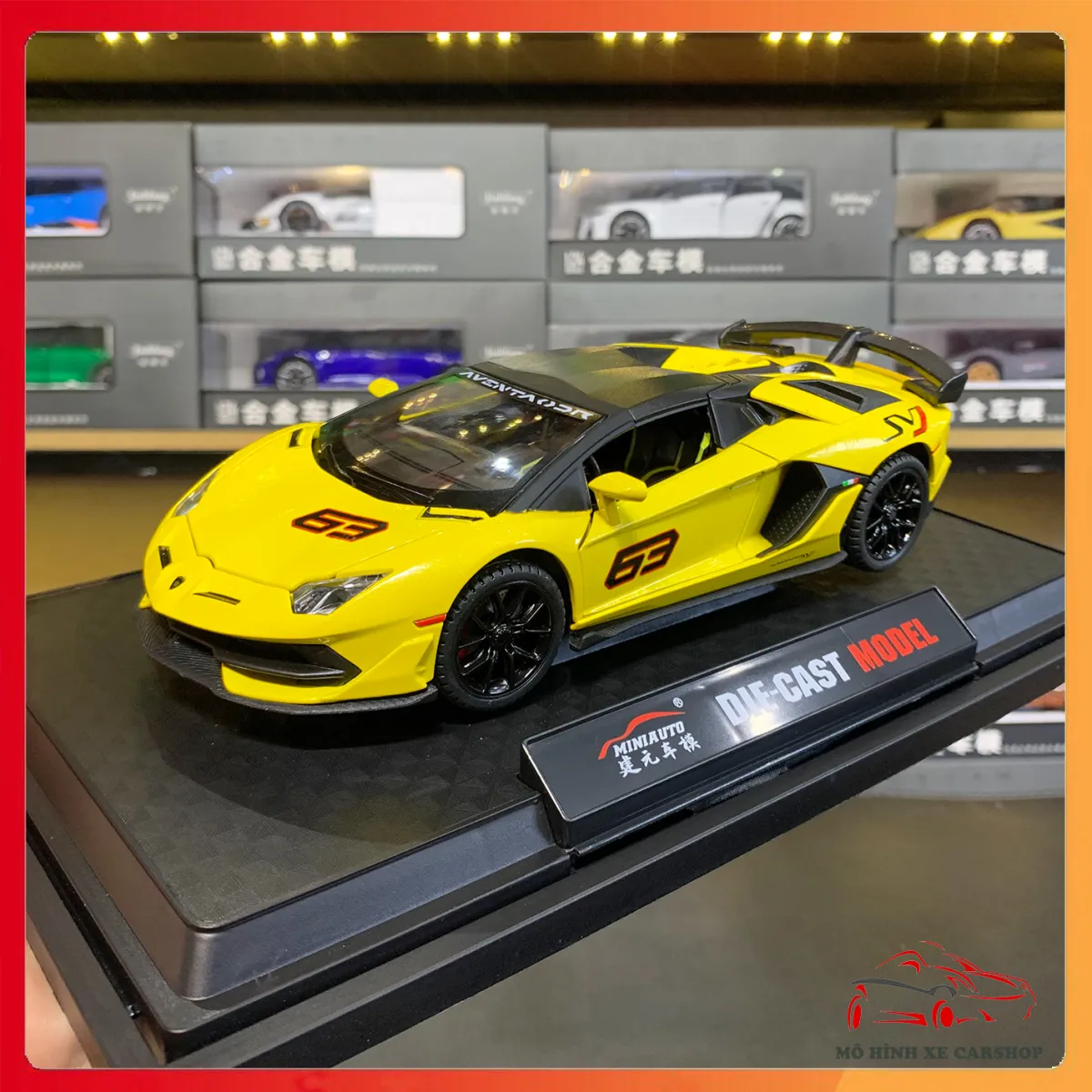 Mô hình xe Lamborghini Aventador SVJ 63 tỉ lệ 1:24 Miniauto 