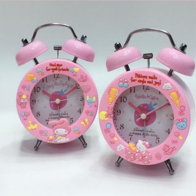 New Kawaii Cute Sanrio Hellokitty Mymelody Alarm Clock Lovable Exquisite Bedroom Desk Bedside Alarm Clock Anime Toys For Girls