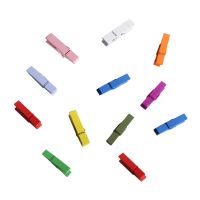 12pcs Solid Color Wooden Clips Mini Magnetic Photo Paper Clamp Fridge Magnet Memo Clips (Random Color) Clips Pins Tacks