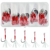 60Pcs Fishing Slow Jigging Assist Hooks Saltwater Metal Jigs bait Strong PE Line Vertical Jigging Lures Tackle