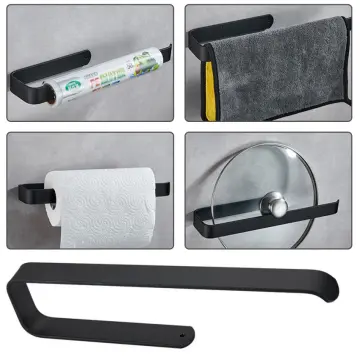 Black Paper Towel Holder Wall Mount - under Cabinet Self Adhesive Paper  Towel Ra