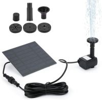 1.2W Solar Fountain Free Standing Floating, Submersible Solar Water Pump with 4 Sprinkler Heads for Different Water Flows, Perfect for Bird Bath, Small Pond and Water Circulation (3m Cord)