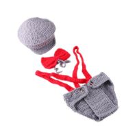 Newborn Photography Props uspender Hat Trousers Bowknot set Baby Photo  Accessories Clothing Props for 0-3 Months Sets  Packs