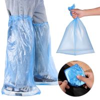 1/5/10Pairs Waterproof Rain Shoe Covers Disposable Anti-Slip Plastic Protector Thick High-Top Durable Portable Rain Shoe Covers Shoes Accessories