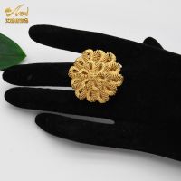 ANIID African Gold Rings For Women Wedding Turkish Nigerian Bride Indian Brazilian Fashion Dubai Hawaiian Adjustable