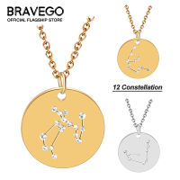 Bravego 12 Constellation จี้เหล็กไทเทเนียมสร้อยคอราศีกุมภ์,ราศีเมษ,ราศีพฤษภ,ราศีเมถุน,มะเร็ง,Leo,ราศีกันย์,ราศีตุลย์ราศีพิจิกราศีธนู Capricorn Star Zodiac Sign สร้อยคอเครื่องประดับวันเกิดของขวัญ