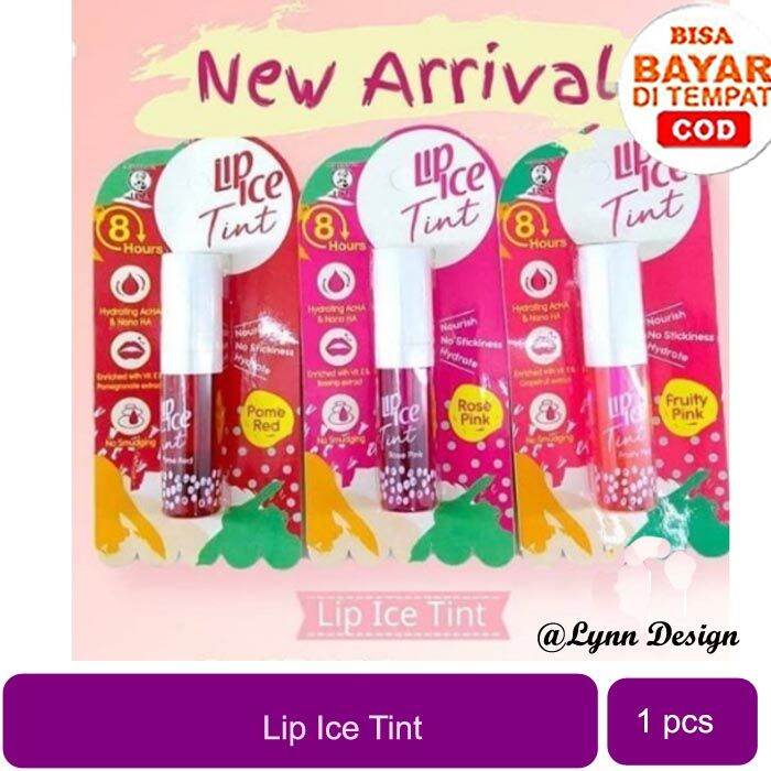 [HALAL] [BPOM] Lip Ice Tint Rose Pink Pome Red Fruity Pink Lip