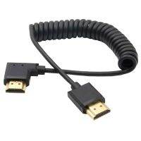 [HOT ZHKKZZLWWG 510] ขดสปริงสาย HDMI เข้ากันได้ชายกับชาย2.0V4kx2k 60เฮิร์ตทองแดงบริสุทธิ์ขึ้นแอมป์; ลงแอมป์; ซ้ายแอมป์; Cable1.2m มุมขวา