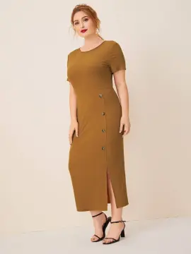 Buy Button Front Split Dress online