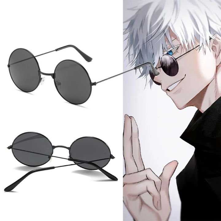 Anime Jujutsu Kaisen Gojo Satoru Cosplay Glasses Eyewear Black Glasses ...