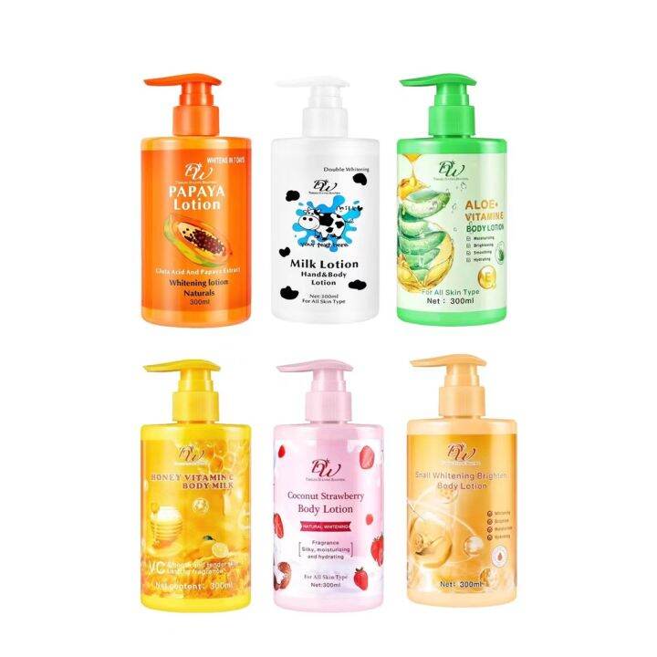 Papaya Lotion W/ Gluta Acid And Papaya Extract 300ml DW Milk Whitening Hand&Body Lotion 300ml