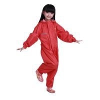 80-155cm Boys Girls Raincoat For Children Hooded Waterproof Onesies Rain Coat Trench Jumpsuit Rainsuit Playing Rainwear