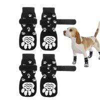 【LZ】 4PCS Double Side Anti-Slip Dog Socks with Adjustable Straps for Pet Paw Protector for Puppy Small Medium Large Dogs Indoor Wear