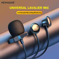 Newmsnr Lavalier ไมโครโฟนพร้อมหูฟังแบบพกพามินิคลิปไมโครโฟนปกสำหรับคาราโอเกะการบันทึกวิดีโอการถ่ายทอดสด Vlogging ออนไลน์คลาสฯลฯ