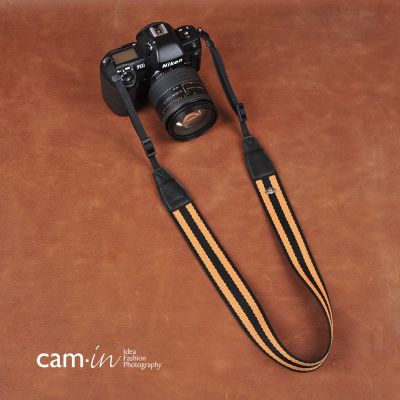 【แนว】 Cam In 8195สายคล้องคอกล้องผ้าฝ้ายนุ่มสายคล้องไหล่ง่ายสำหรับ Nikon Sony