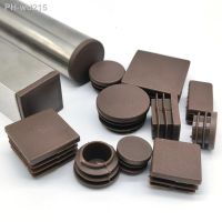 2/4/10pcs Brown Round/Square Plastic Blanking End Caps Chair Legs Tube Pipe Inserts Plug Bung Dust Cover Furniture Accessories