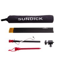 SUNDICK ไฟแขวนเสาโคมไฟพับได้ตั้งแคมป์ตกปลากลางแจ้ง,ที่จับคงที่ถ่ายทอดสดเซลฟี่ประเภทปลั๊กกราวด์