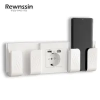 Rewnssin เต้าเสียบไฟติดผนังพร้อมปลั๊ก USB ระบบไฟฟ้าบ้าน EU DE Type-C ช่องเสียบ USB ช่องเสียบ USB คู่ที่ยึดมือถือห้องนอน16A 220V