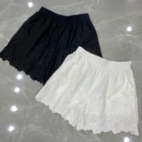 Plus Size Loose Embroidery Shorts Solid Color Summer Thin Hot Pants Feminino Casual Short Pants