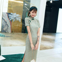 HOT LOZKLHWKLGHWH 576Cheongsam ผู้หญิง 2020 ใหม่ฤดูใบไม้ผลิย้อนยุคปรับปรุงชุดสลิมเด็กสาวสไตล์จีนความสง่างามในชีวิตประจำวัน